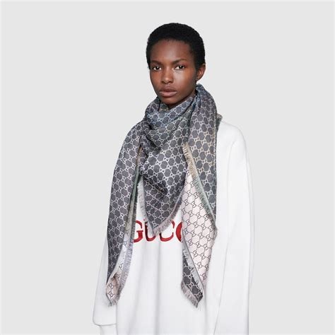 gucci pamuklu şal|gucci jacquard shawl black.